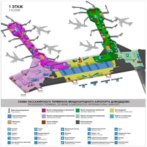 Схема аэропорта "Домодедово"