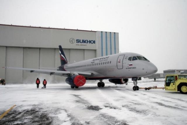 Аэропорт «Пулково» встретил Sukhoi SuperJet 100