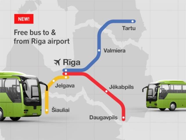 AirBaltic развезет пассажиров рижского аэропорта на бесплатных автобусах.