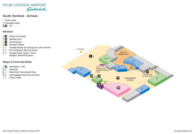 План Южного терминала аэропорта Гатвик