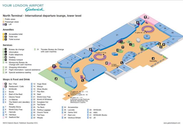План Северного терминала аэропорта Гатвик